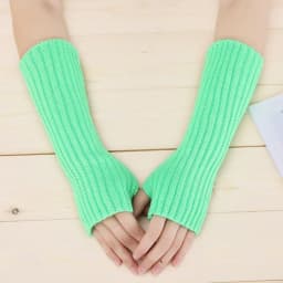 New Women Arm Warmers Japanese White Black Goth Knitted Kawaii Fingerless Gloves Ankle Wrist Sleeves Harajuku Girls Anime Gloves