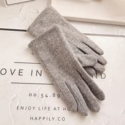 Korean Women's Touch Screen Warm Cashmere Gloves Autumn Winter Outdoor Riding Driving Bow Wool Double Layer Thicken Windproof