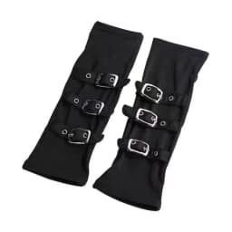 30cm Punk Girl Stage Performance Iron Buckle Fingerless Gloves Concert Lolita Women Black White Color Fashion Street Dance