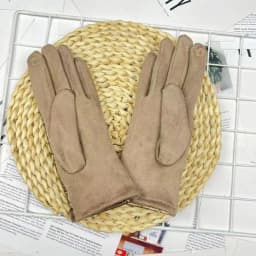 Winter Women Fashion Luxury Waterproof Keep Warm Touch Screen Down Cloth Suede Soft Splicing Gloves Elasticity Drive Cycling
