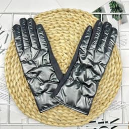 Winter Women Fashion Luxury Waterproof Keep Warm Touch Screen Down Cloth Suede Soft Splicing Gloves Elasticity Drive Cycling