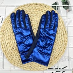 Winter Women Fashion Luxury Waterproof Keep Warm Touch Screen Down Cloth Suede Soft Splicing Gloves Elasticity Drive Cycling