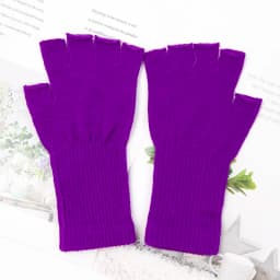 2022 New Unisex Black White Half Finger Fingerless Gloves Women and Men Wool Knit Cotton Gloves Autumn Winter Warm Work Gloves