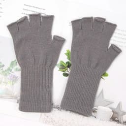 2022 New Unisex Black White Half Finger Fingerless Gloves Women and Men Wool Knit Cotton Gloves Autumn Winter Warm Work Gloves