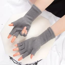 2022 New Unisex Black White Half Finger Fingerless Gloves Women and Men Wool Knit Cotton Gloves Autumn Winter Warm Work Gloves
