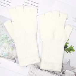 2022 New Unisex Black White Half Finger Fingerless Gloves Women and Men Wool Knit Cotton Gloves Autumn Winter Warm Work Gloves