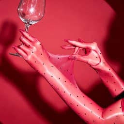 Fashion Retro Aurora Dot Oil Shiny Glossy Thin Women Sexy Five Finger Long Gloves Wedding Party Elastic Tight Stockings Mittens