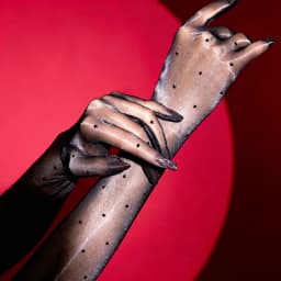 Fashion Retro Aurora Dot Oil Shiny Glossy Thin Women Sexy Five Finger Long Gloves Wedding Party Elastic Tight Stockings Mittens
