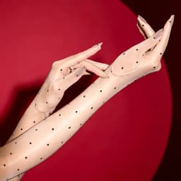 Fashion Retro Aurora Dot Oil Shiny Glossy Thin Women Sexy Five Finger Long Gloves Wedding Party Elastic Tight Stockings Mittens