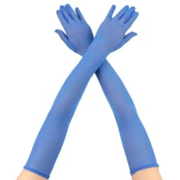 55cm Women Long Sexy Mesh Transparent Sparkling Skull Hot Drill Fashion Gloves Music Festival Party Opera Stage Performance