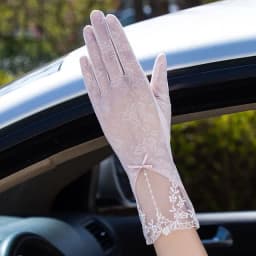 Sexy Summer Women UV Sunscreen Short Sun Female Gloves Fashion Ice Silk Lace Driving Of Thin Touch Screen Lady Gloves G02E