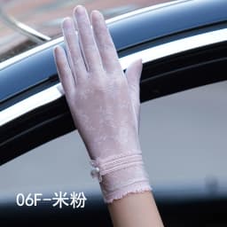 Sexy Summer Women UV Sunscreen Short Sun Female Gloves Fashion Ice Silk Lace Driving Of Thin Touch Screen Lady Gloves G02E