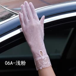 Sexy Summer Women UV Sunscreen Short Sun Female Gloves Fashion Ice Silk Lace Driving Of Thin Touch Screen Lady Gloves G02E