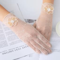 Sexy Summer Women UV Sunscreen Short Sun Female Gloves Fashion Ice Silk Lace Driving Of Thin Touch Screen Lady Gloves G02E