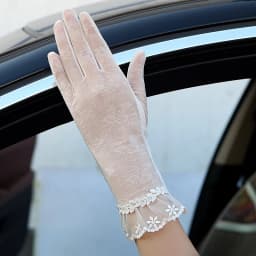 Sexy Summer Women UV Sunscreen Short Sun Female Gloves Fashion Ice Silk Lace Driving Of Thin Touch Screen Lady Gloves G02E