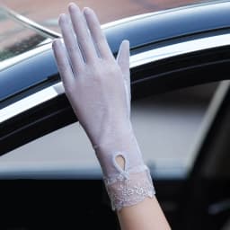 Sexy Summer Women UV Sunscreen Short Sun Female Gloves Fashion Ice Silk Lace Driving Of Thin Touch Screen Lady Gloves G02E