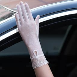 Sexy Summer Women UV Sunscreen Short Sun Female Gloves Fashion Ice Silk Lace Driving Of Thin Touch Screen Lady Gloves G02E
