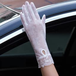 Sexy Summer Women UV Sunscreen Short Sun Female Gloves Fashion Ice Silk Lace Driving Of Thin Touch Screen Lady Gloves G02E