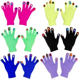 Winter Creative DIY Finger Thickened Warm Manicure Gloves Women Knitted Mittens Shiny Rhinestone Colored Diamond Gloves