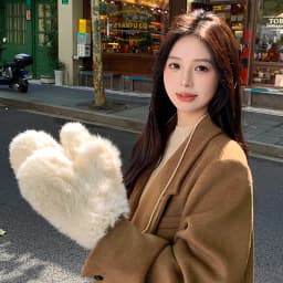 Winter Women Real Rabbit Fur Gloves 100% Natural Thick Style Rabbit Fur Mittens Outdoor Girls Keep Warm Hand Knitted Fur Glove