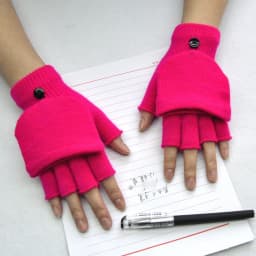 Knitted Flip Cover Half Finger Gloves Winter Women Men Student Solid Warmer Gloves Girl Mittens Female Lady Cycling Gloves New