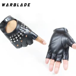 WarBLade Ladies Fingerless Gloves Women Sexy Gloves Wrist Half Finger Leather Glove For Dancing Party Show Half Finger Mittens