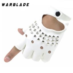 WarBLade Ladies Fingerless Gloves Women Sexy Gloves Wrist Half Finger Leather Glove For Dancing Party Show Half Finger Mittens
