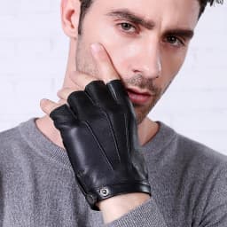Men/Women Half Finger Genuine Leather Sheepskin Half Finger Gloves Thin Breathable Outdoor Sports Fitness Driving Gloves A57