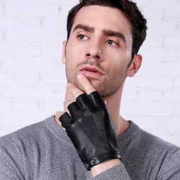 Men/Women Half Finger Genuine Leather Sheepskin Half Finger Gloves Thin Breathable Outdoor Sports Fitness Driving Gloves A57