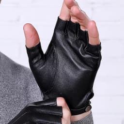 Men/Women Half Finger Genuine Leather Sheepskin Half Finger Gloves Thin Breathable Outdoor Sports Fitness Driving Gloves A57