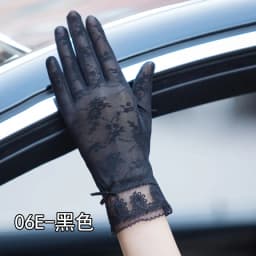 Sexy Summer Women UV Sunscreen Short Sun Female Gloves Fashion Ice Silk Lace Driving Of Thin Touch Screen Lady Gloves G02E
