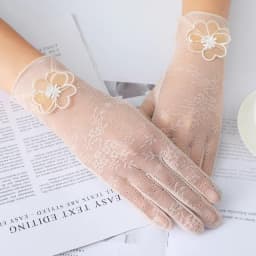 Sexy Summer Women UV Sunscreen Short Sun Female Gloves Fashion Ice Silk Lace Driving Of Thin Touch Screen Lady Gloves G02E