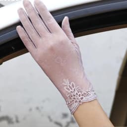Sexy Summer Women UV Sunscreen Short Sun Female Gloves Fashion Ice Silk Lace Driving Of Thin Touch Screen Lady Gloves G02E