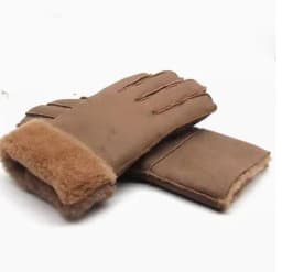 Men women autumn winter thicken warm natural one piece wool fur leather glove winter wool fur mitten half finger fur glove R3385