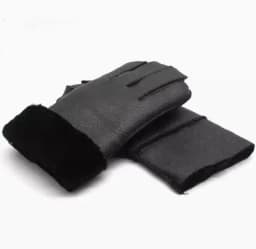 Men women autumn winter thicken warm natural one piece wool fur leather glove winter wool fur mitten half finger fur glove R3385