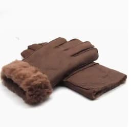 Men women autumn winter thicken warm natural one piece wool fur leather glove winter wool fur mitten half finger fur glove R3385