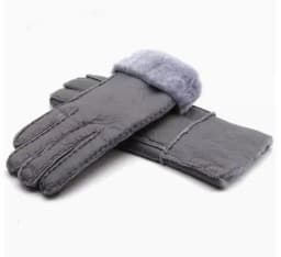 Men women autumn winter thicken warm natural one piece wool fur leather glove winter wool fur mitten half finger fur glove R3385
