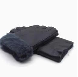 Men women autumn winter thicken warm natural one piece wool fur leather glove winter wool fur mitten half finger fur glove R3385