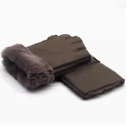 Men women autumn winter thicken warm natural one piece wool fur leather glove winter wool fur mitten half finger fur glove R3385