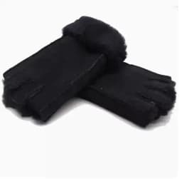 Men women autumn winter thicken warm natural one piece wool fur leather glove winter wool fur mitten half finger fur glove R3385