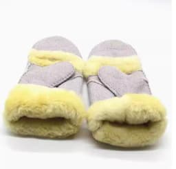 Men women autumn winter thicken warm natural one piece wool fur leather glove winter wool fur mitten half finger fur glove R3385