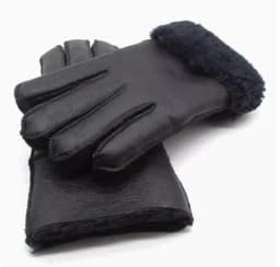 Men women autumn winter thicken warm natural one piece wool fur leather glove winter wool fur mitten half finger fur glove R3385