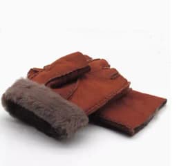 Men women autumn winter thicken warm natural one piece wool fur leather glove winter wool fur mitten half finger fur glove R3385