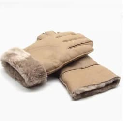 Men women autumn winter thicken warm natural one piece wool fur leather glove winter wool fur mitten half finger fur glove R3385