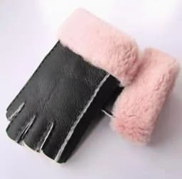 Men women autumn winter thicken warm natural one piece wool fur leather glove winter wool fur mitten half finger fur glove R3385
