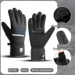 Men Winter Waterproof Cycling Gloves Outdoor Sports Running Motorcycle Ski Touch Screen Fleece Gloves Non-slip Warm Full Fingers