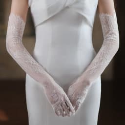 Women White Lace Thin Floral Embroidery Long Aesthetic Gloves High Quality Breathable Soft Etiquette Stage Performance