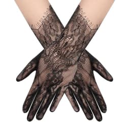 Women White Lace Thin Floral Embroidery Long Aesthetic Gloves High Quality Breathable Soft Etiquette Stage Performance