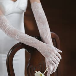 Women White Lace Thin Floral Embroidery Long Aesthetic Gloves High Quality Breathable Soft Etiquette Stage Performance