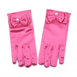 Elastic Girl Etiquette Performance Glove Satin Pearl Flower Lace Bow Short Children Princess Wedding Dress Dance Mitten L44